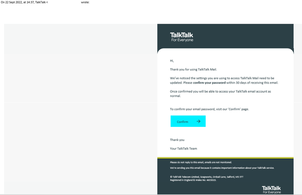 example-of-phishing-email-with-Your-TalkTalk-password-needs-confirming-in-subject
