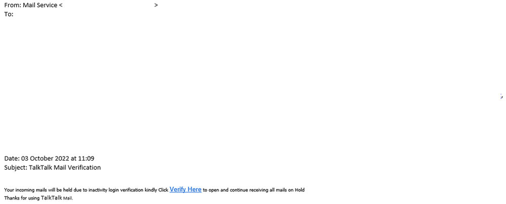 example-of-phishing-email-with-TalkTalk-Mail-Verification-in-subject