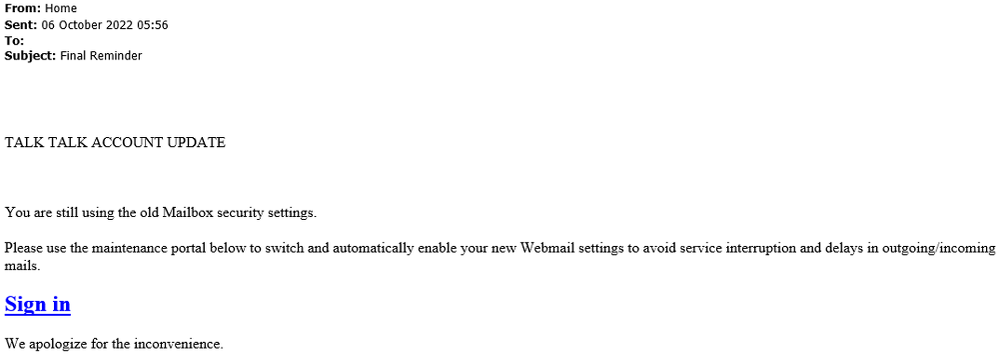 example-of-phishing-email-with-Final-Reminder-in-subject6th
