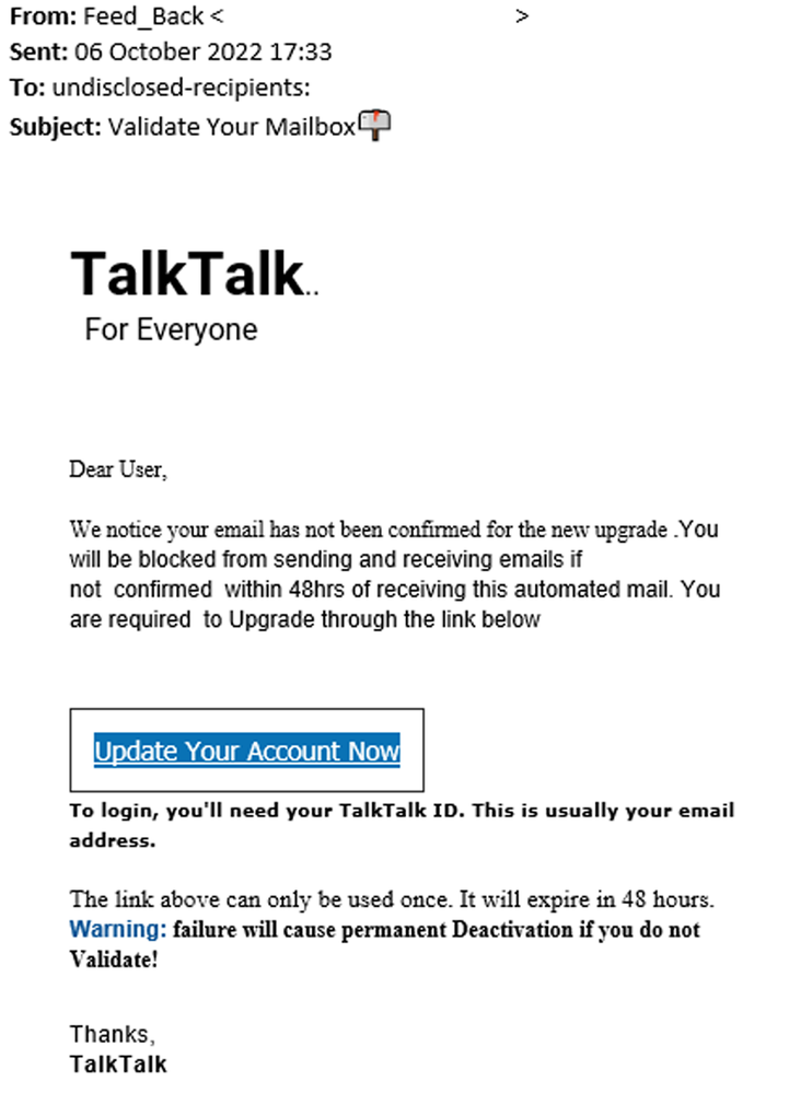 example-of-phishing-email-with-Validate-Your-Mailbox-in-subject