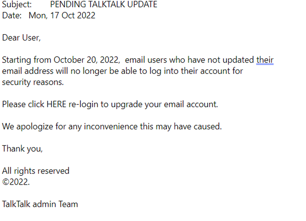 example-of-phishing-PENDING-TALKTALK-UPDATE-in-subject
