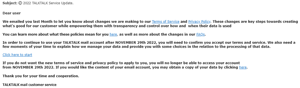 example-of-phishing-email-with-2022-TALKTALK-Service-Update-in-subject