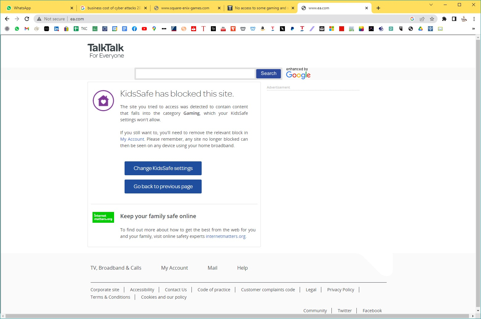 No access to some gaming and social sites TalkTalk Help & Support