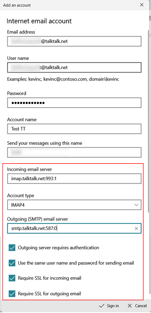 Server config