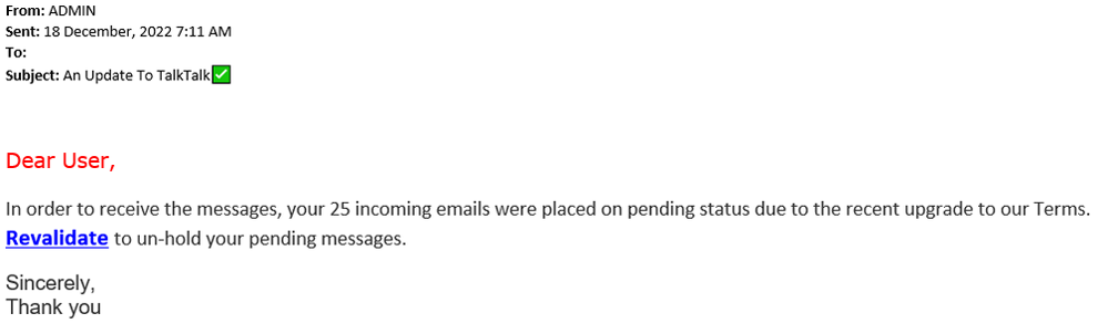 example-of-phishing-email-with-An-Update-To-TalkTalk-in-subject