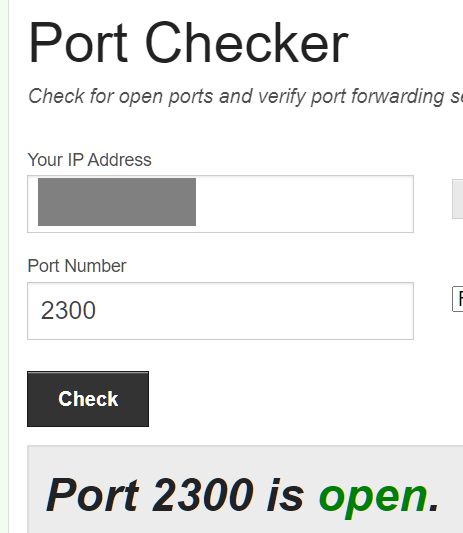 TCP 2300 result