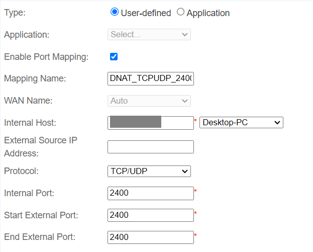 TCP 2400 rule