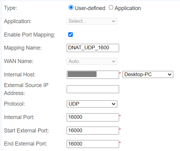 UDP 16000 rule