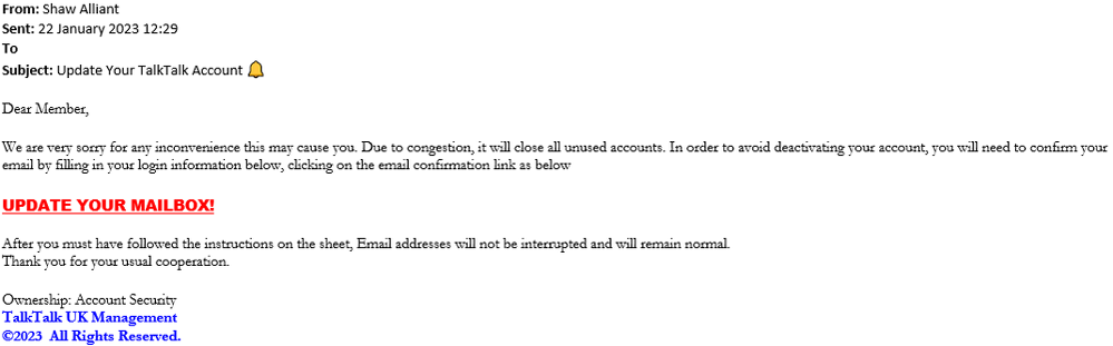 example-of-phishing-email-with-Update-Your-TalkTalk-Account-in-subject