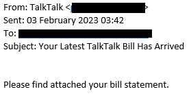 example-of-phishing-email-with-Your-Latest TalkTalk Bill Has Arrived in-subject.