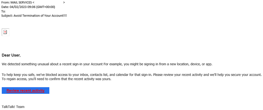 example-of-phishing-email-with-Avoid-Termination-of-Your-Account!!!-in-subject