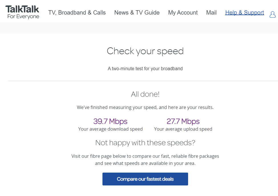 Download speed much lower than guaranteed speed TalkTalk Help & Support