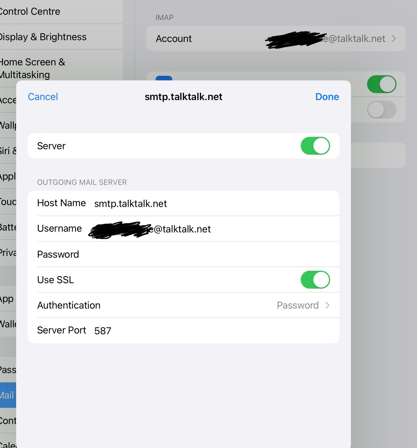 unable-to-change-email-security-settings-on-ios-talktalk-help-support