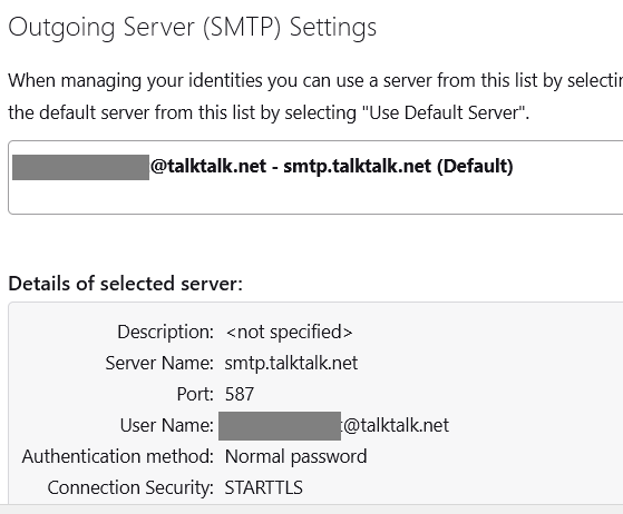 Working SMTP config