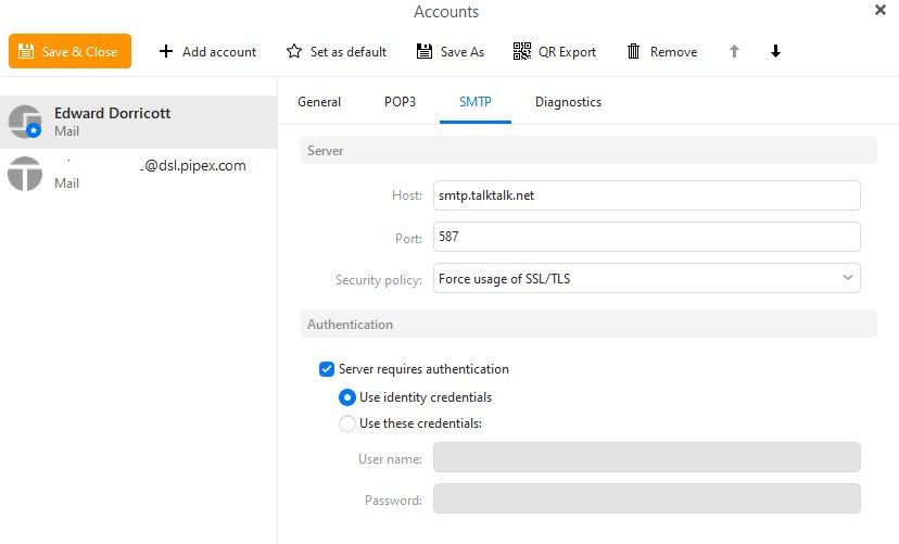 dsl.pipex.com email account - No access via IMAP - TalkTalk Help & Support