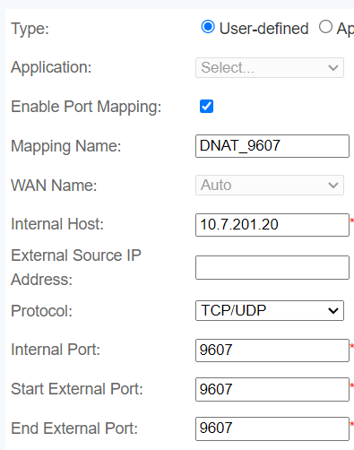 TCP/UDP 9607