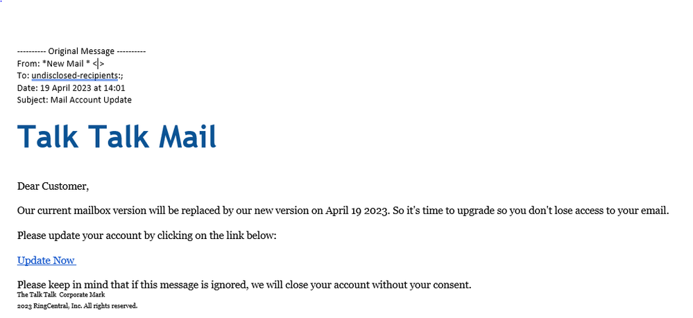 example-of-phishing-email-with-Mail Account Update in-subject