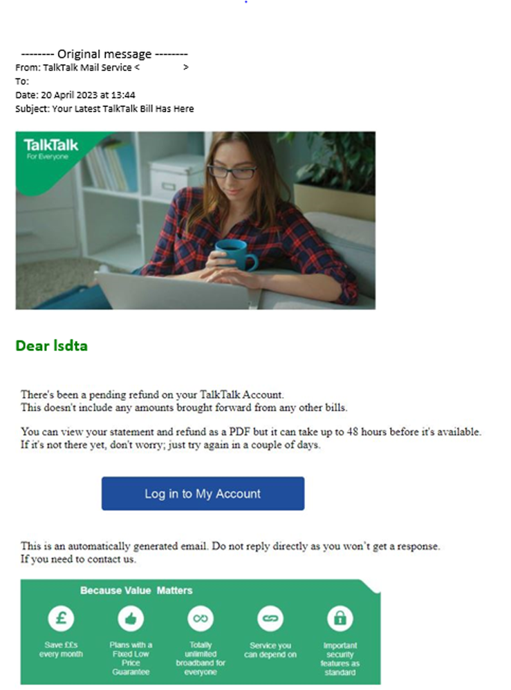 example-of-phishing-email-with-Your-Latest-TalkTalk-Bill-Has-Here-in-subject