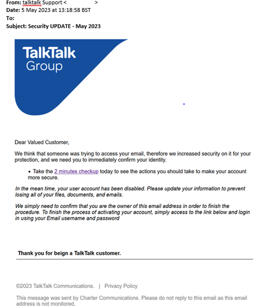 example-of-phishing-email-with-Security-UPDATE---May-2023-subject
