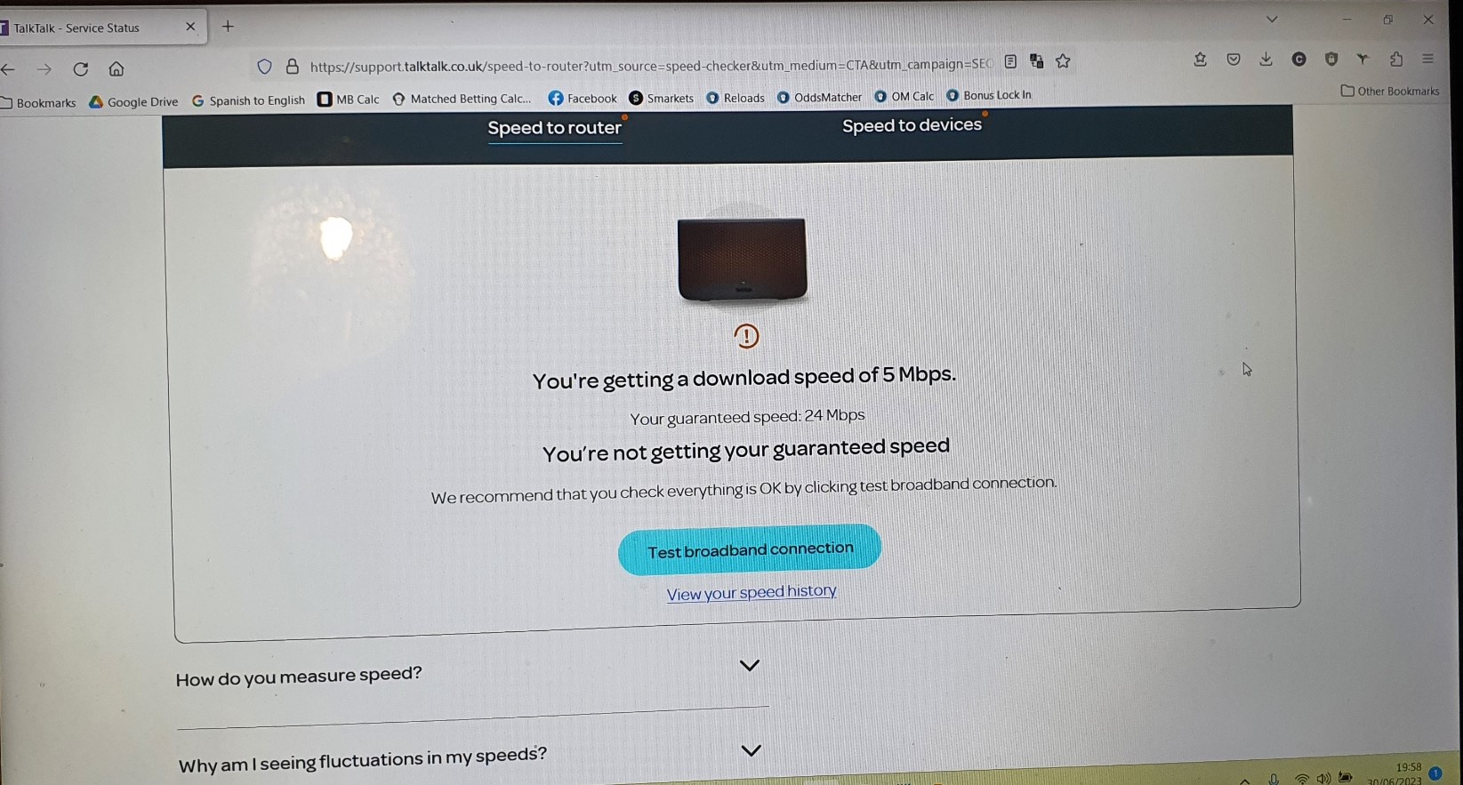 Speed to router very slow TalkTalk Help & Support