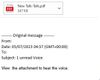 Phishing email example