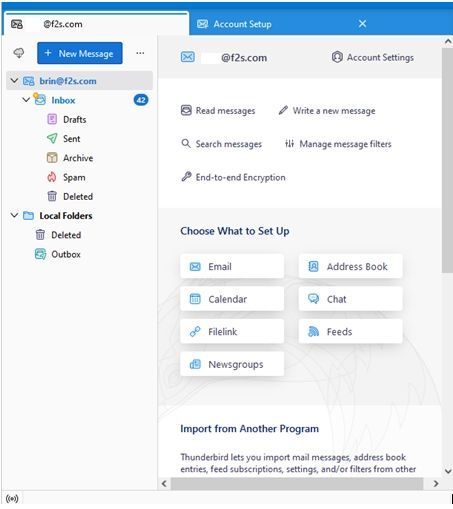 Thunderbird e-mail set up