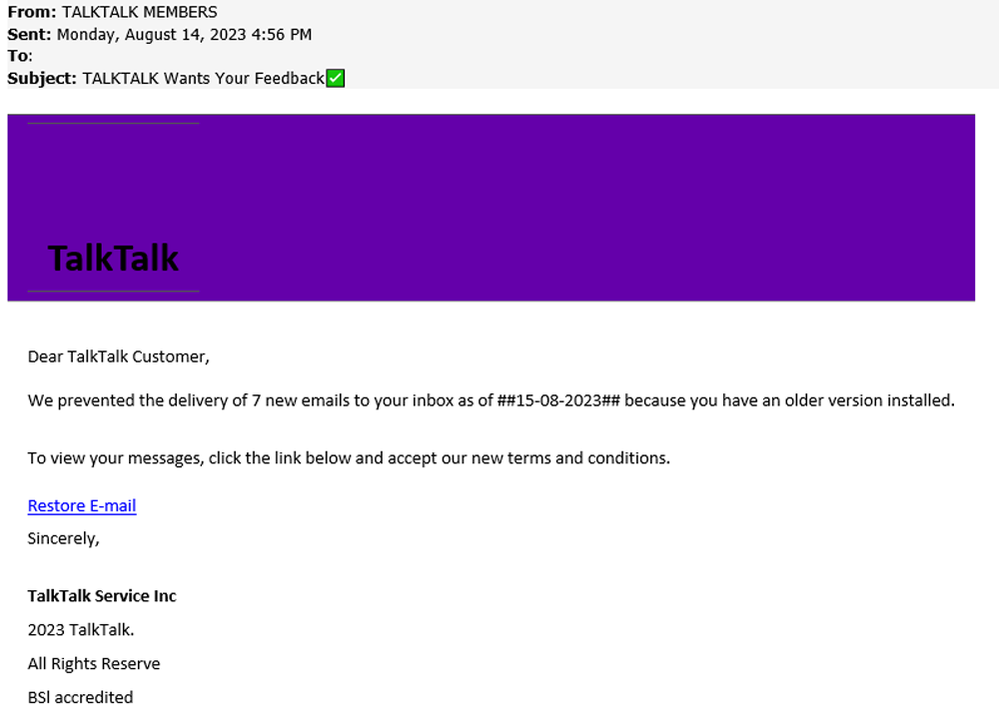 example-of-phishing-email-with-TALKTALK-Wants-Your-Feedback-in-subject