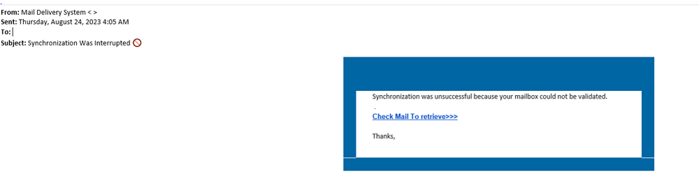 example-of-phishing-email-with-Synchronisation-Was-Interupted--in-subject