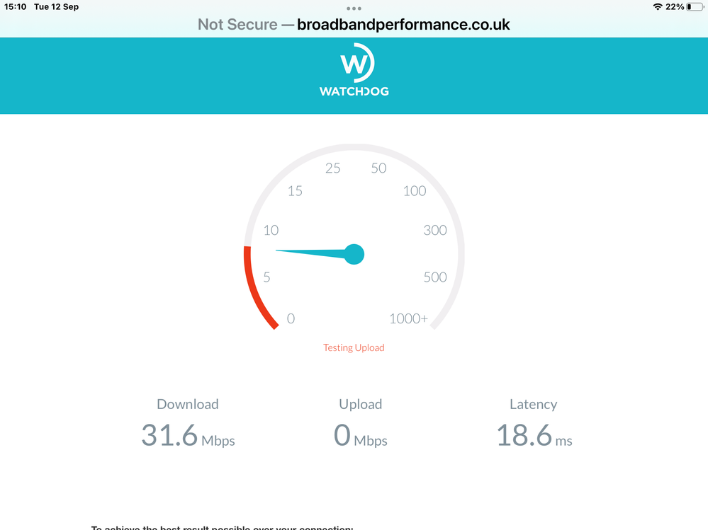 Stalls on the upload speed