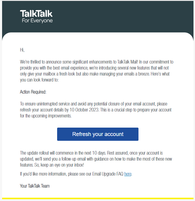 TalkTalk Mail - Upgrades Planned Over The Next 3 M... - TalkTalk Help ...