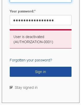 Webmail “Sign in” failure message