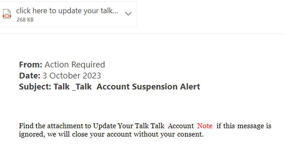 example-of-phishing-email-with-Talk_Talk-Account-Suspension-Alert-in-subject