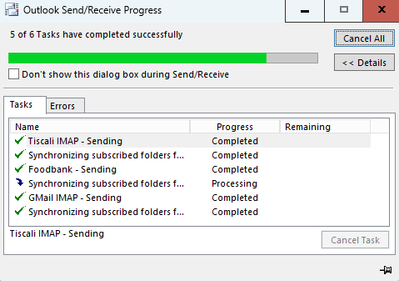 Outlook trying to connect.