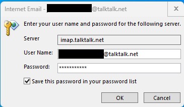 Outlook failed to connect.
