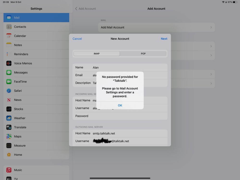 Pop up messages
