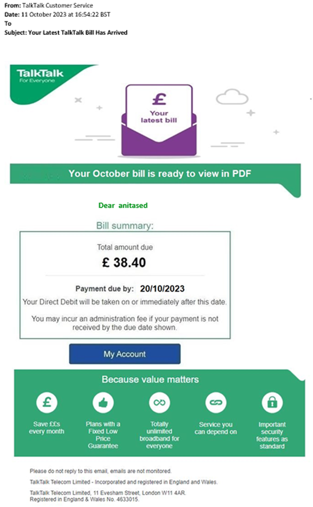 example-of-phishing-email-with-Your-Latest-TalkTalk-Bill-Has-Arrived-in-subject12thoct