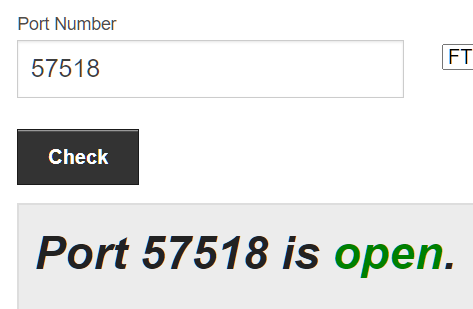 TCP port 57518 result