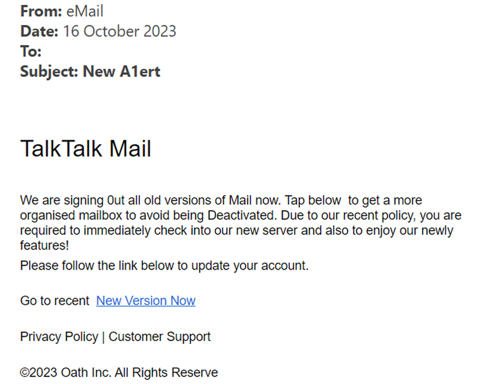 example-of-phishing-email-with-New-A1ert-in-subject