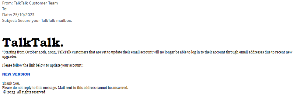 example-of-phishing-email-with-Secure-your-TalkTalk-mailbox-in-subject