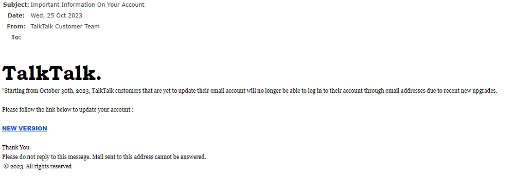 example-of-phishing-email-with-TalkTalk-Customer-Team-in-subject