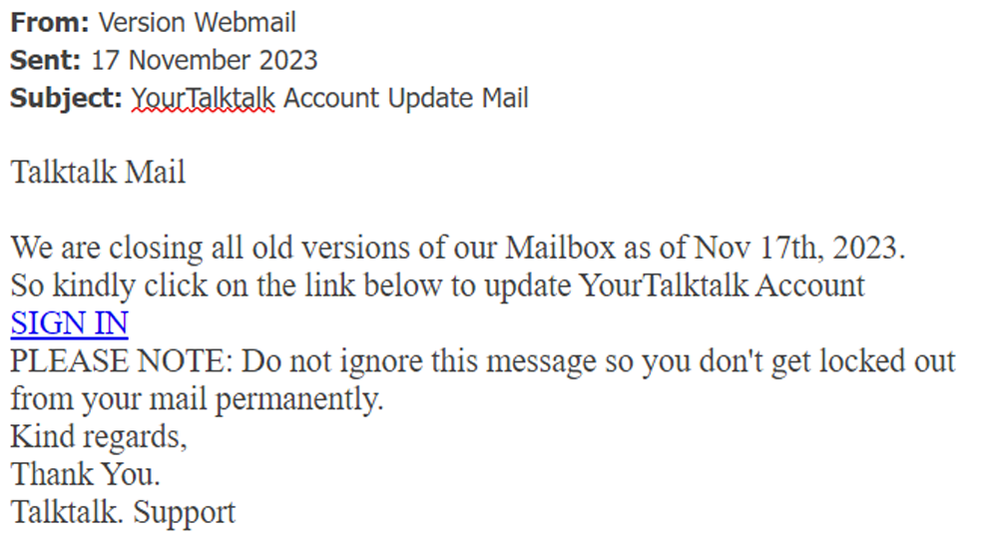 example-of-phishing-email-with-YourTalkTalk-Account-Update-Mail-in-subject