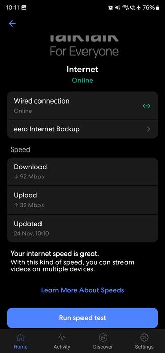 Eero test speed