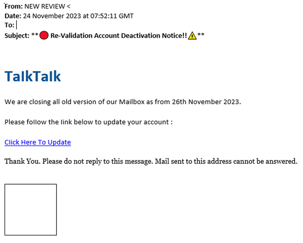 example-of-phishing-email-with-Re-Validation-Account-Deactivation-Notice!!-in-subject