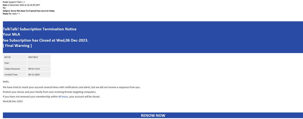 example-of-phishing-email-with-Sorry-We-Have-to-suspend-your-account-today-in-subject