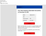 Phishing email example
