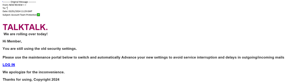 example-of-phishing-email-with-Email-Account-Team-Protection-in-subject