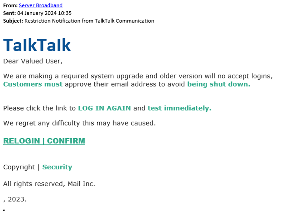 example-of-phishing-email-with-Restriction-Notification-from-TalkTalk-Communication-in-subject