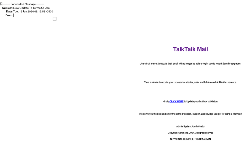 example-of-phishing-email-with-New-Update-To-Terms-Of-Use-in-subject