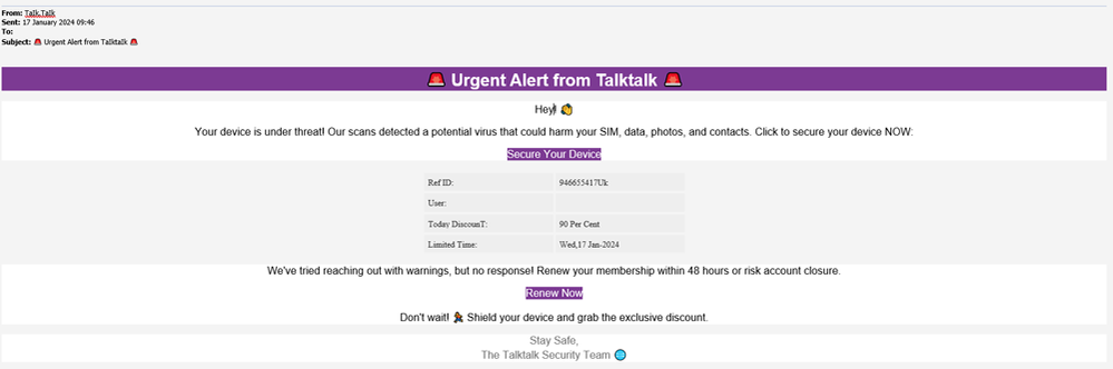 example-of-phishing-email-with-Update-Alert-from-TalkTalk-in-subject