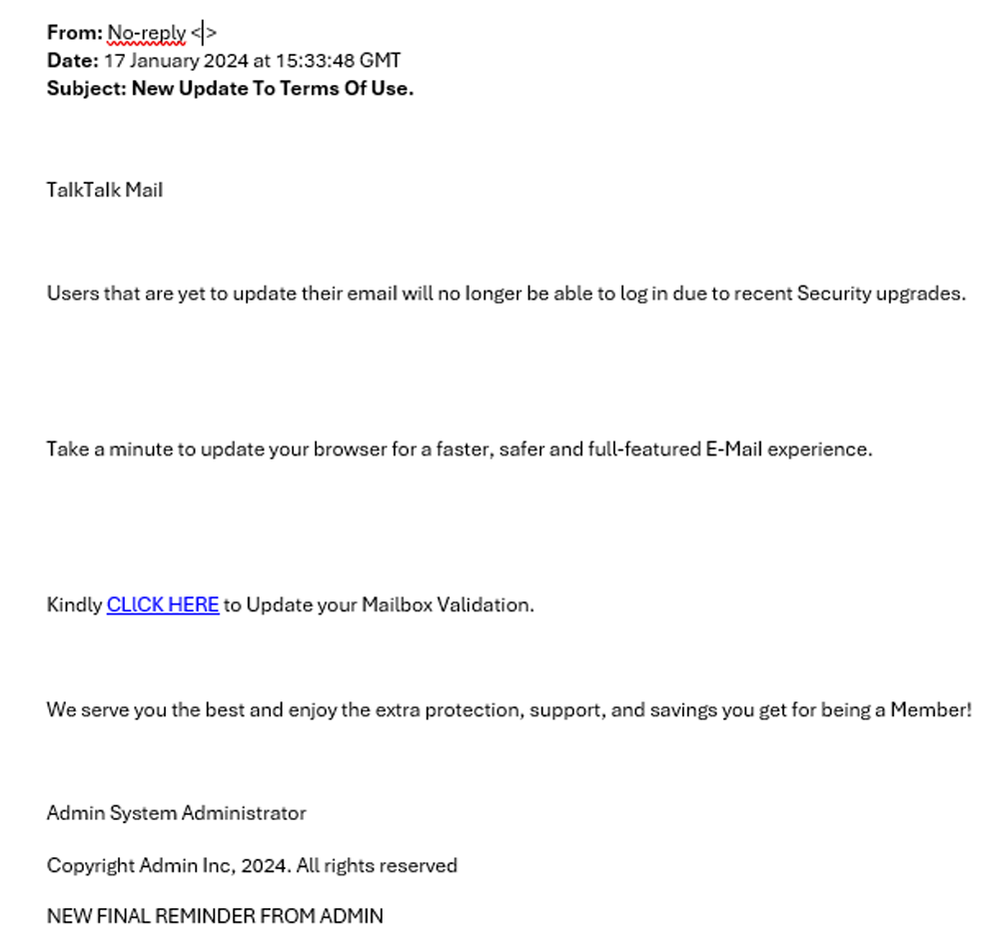 example-of-phishing-email-with-New-Update-To-Terms-Of-Use-in-subject19th